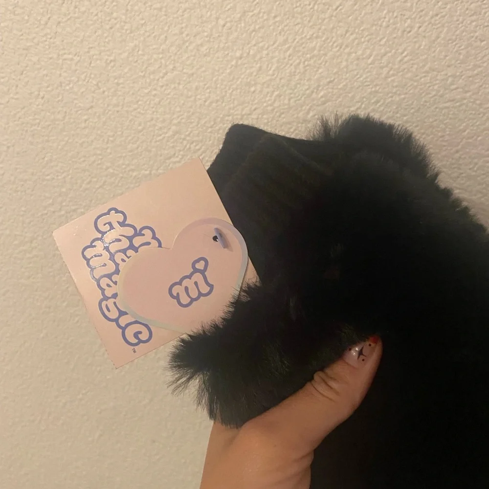 Girls black faux fur mittens gloves More Than Magic for Target gift winter layer